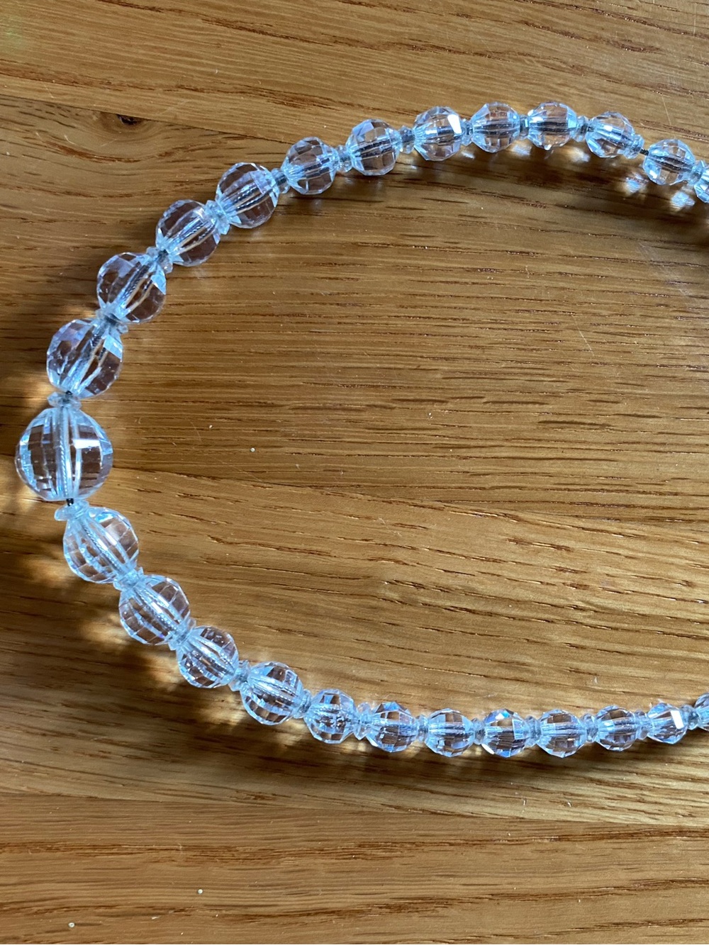 Vintage Faceted Rock Crystal Heavy Mid century with sterling chain/clasp